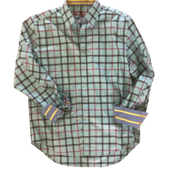 Robert Graham X Collection Men’s Shirt XL Blue Plaid Button Up LS Classic - Picture 4 of 13